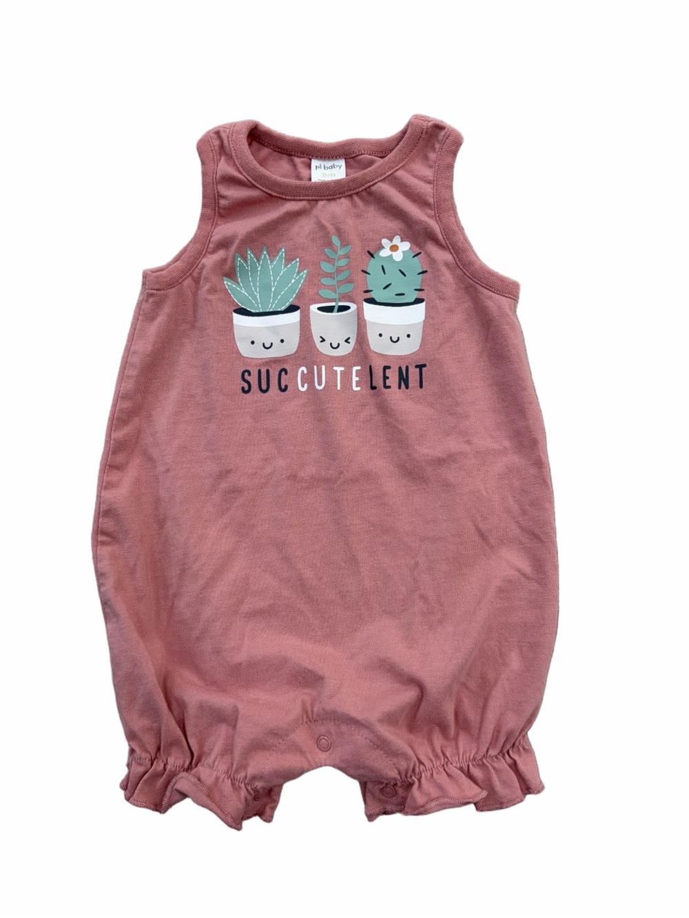 Petit Lem Size 9 Months Succulent Plant One Piece Romper
